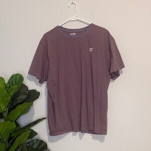 Billabong Men's Short Sleeve Tee - Purple Stripes 100% cotton XL